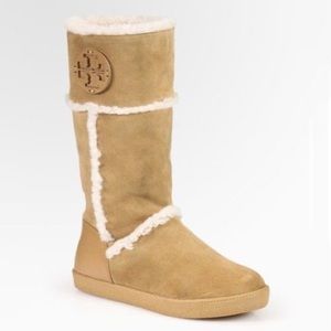 Tory Burch Shearling Suede Boots